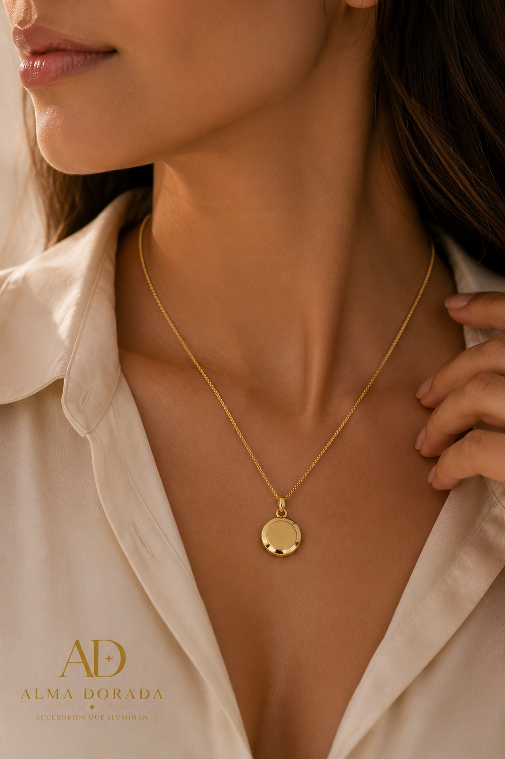 13mm Round Locket 18K Gold Filled
Necklace